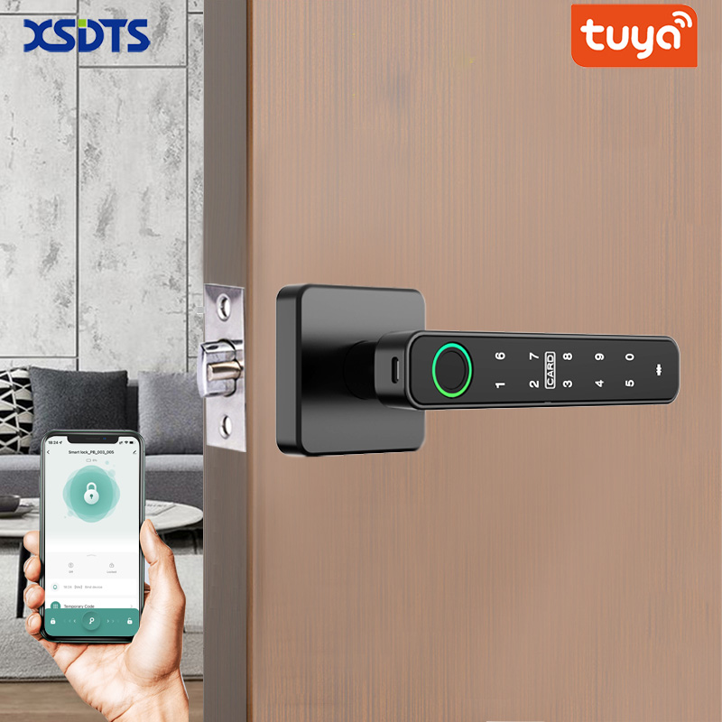 Smart Home Technology - XSDTS Tuya Deurklink met vingerafdrukscanner, sleutelkaart,