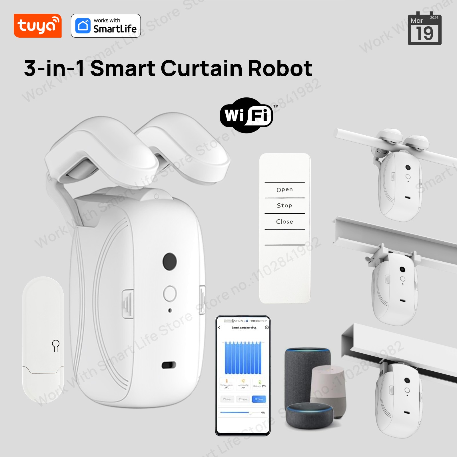 Smart Home Living - 1/2 stuks Tuya Smart WiFi gordijnrobot
