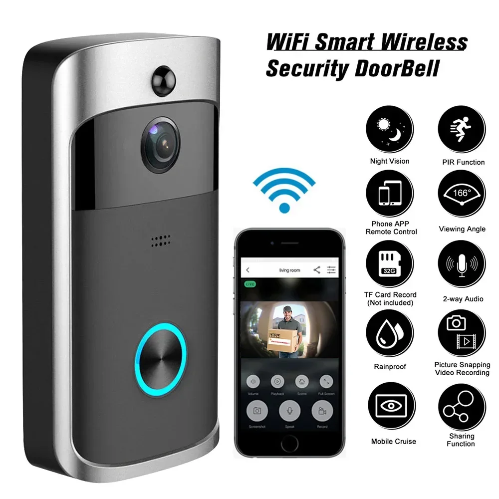 Smart Home Video Doorbell Enhanced Security With Smart Doorbell - 720P HD Smart Home Draadloze WIFI