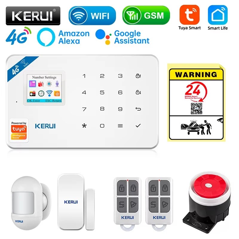 Smart Home Package - KERUI Alarmsysteem Kit W184 4G WIFI