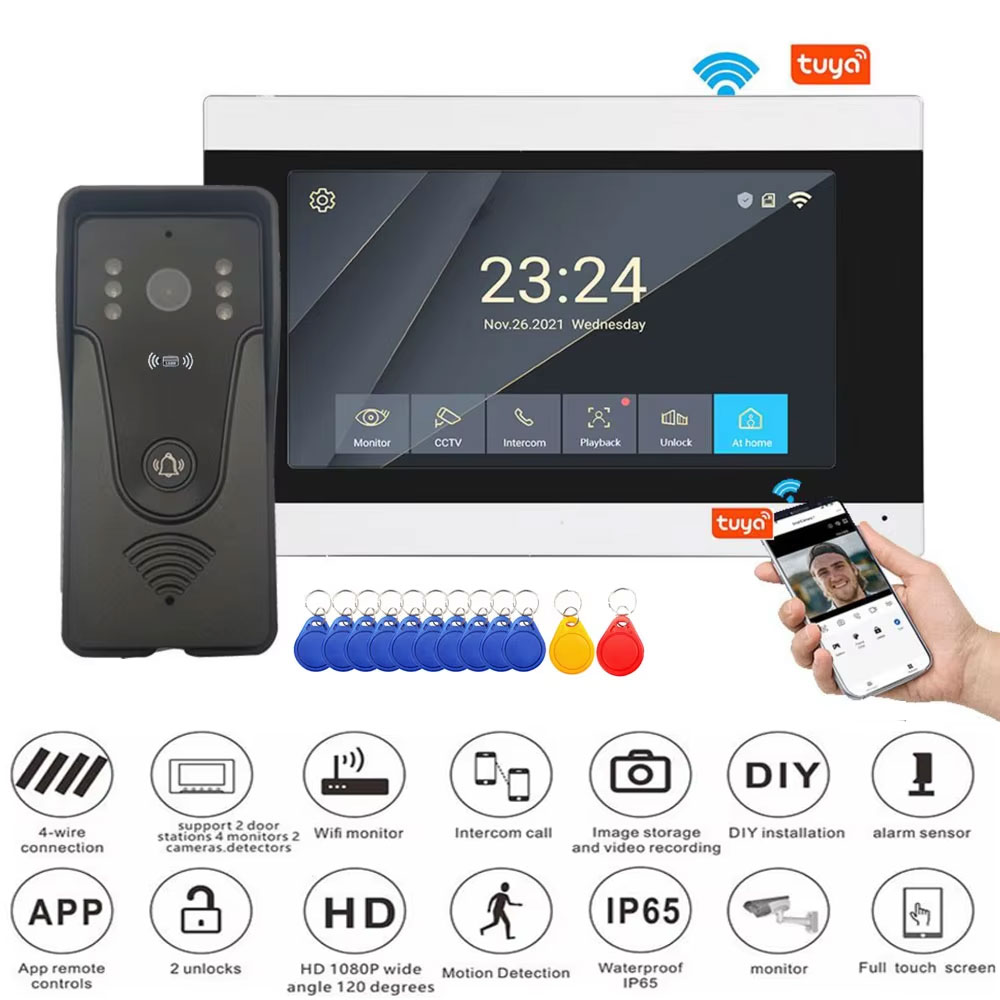 Smart Home Video Doorphone Ezviz - Tuya 1080P 7 inch kleurenaanraakscherm Draadloze