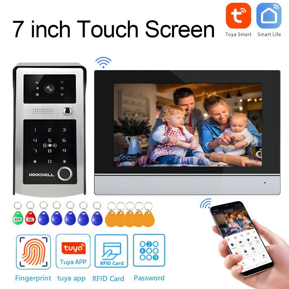 Smart Home Video Doorbell Enhanced Security With Smart Doorbell - Wifi Tuya 7 inch touchscreen wifi