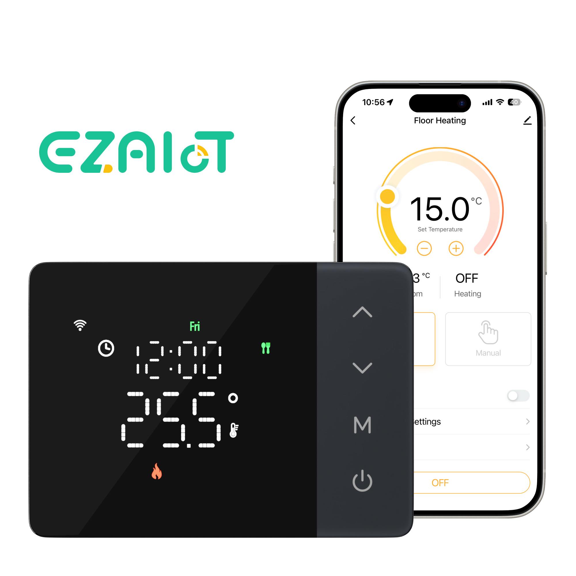 Smart Home Package - Tuya slimme, op batterijen werkende wifi-thermostaat,
