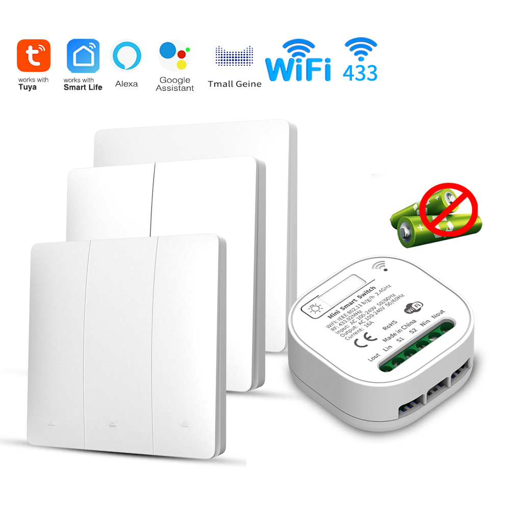 Smart Home Proxmox - Tuya WiFi slimme, zelfvoorzienende lichtschakelaar, kinetische
