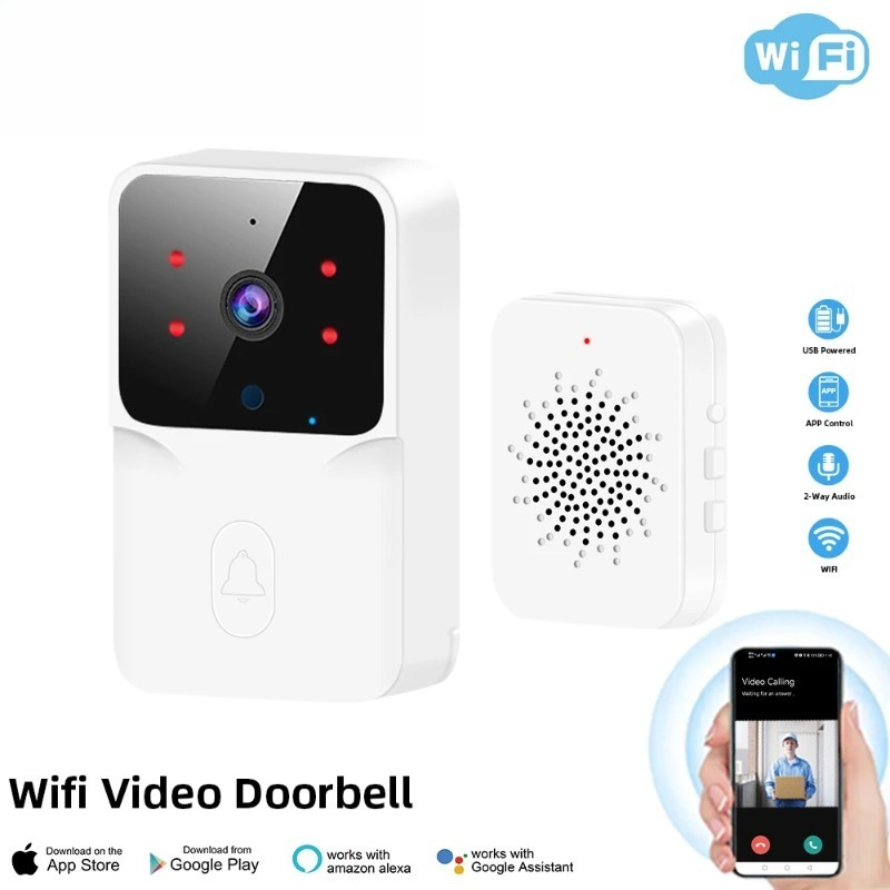 Smart Home Video Doorbell Enhanced Security With Smart Doorbell - Slimme wifi-deurbel met HD-camera, infrarood alarm,