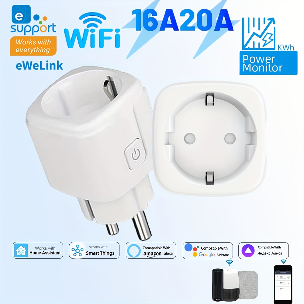 Smart Home Proxmox - EWeLink Smart WiFi-aansluiting EU-afstandsbediening/timerschakelaar/batterijtelling compatibel met