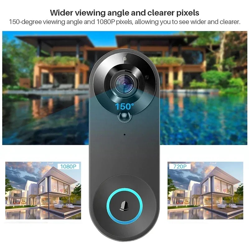HD 1080P Slimme draadloze deur - Smart Home Video Doorbell Enhanced Security With Smart Doorbell recensie en prijs